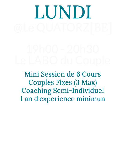 Liste des cours de danse hebdomadaires à Bruxelles le lundi soir